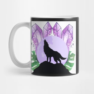 Crystal Ball Wolf with Plants Mug